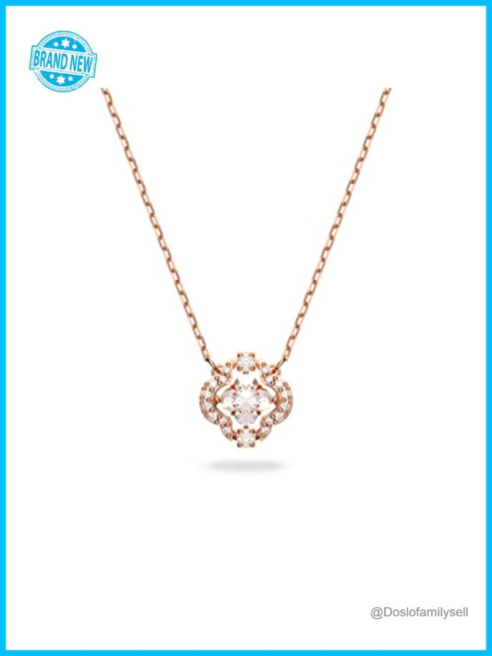 Swarovski Sparkling Dance Pendant Necklace Rose Gold-Tone